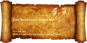Gerbovics Hannó névjegykártya
